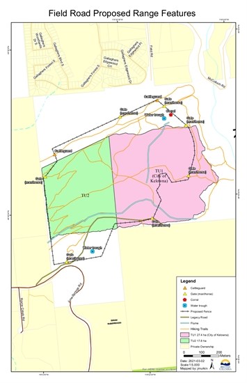 A map for the proposed cattle fence.