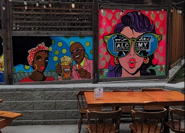 The new mural at Alchemy Brewing Company in downtown Kamloops was created by artist Stace DeWolf to express the character and diversity of the city.