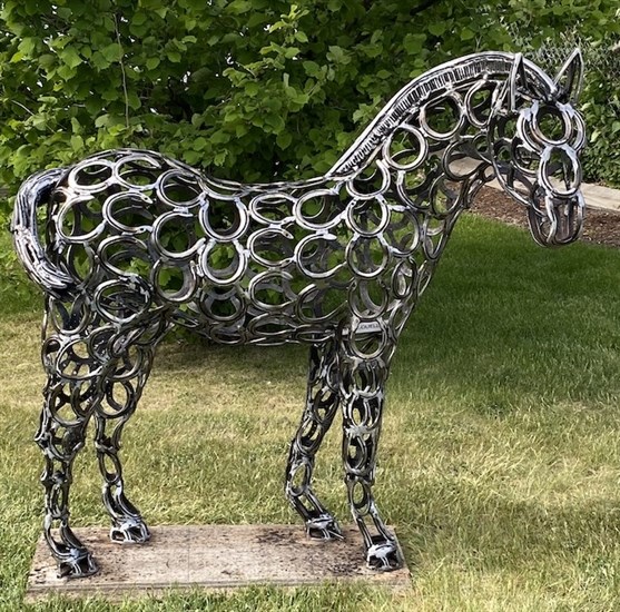Jean Ouellon's full sized foal horseshoe sculpture.