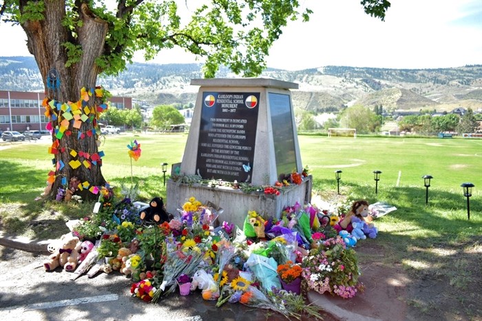 Visitors have come and go over the weekend to pay respects and lay flowers for the children who died at the former Kamloops residential school.