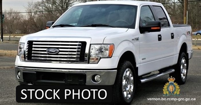 Scott Bailey may be driving a white, 2012 Ford F-150 pickup truck with B.C. license plate NR2155, similar to the one in this submitted photo.