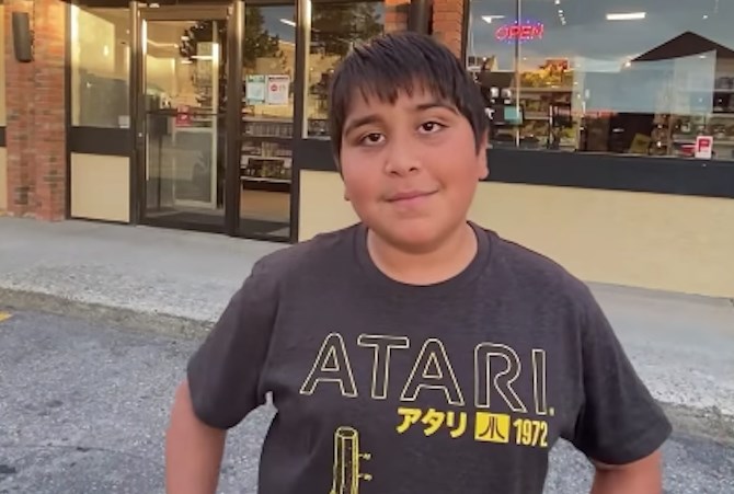 Aarav Gaba, 10, is becoming well-known for his social media videos advertising his family's international grocery business Global Grocers.
