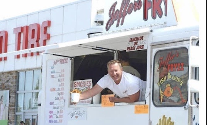 Jeff Treadway of Jeffers Fryzz at his newly opened location in the Penticton Canadian Tire parking lot.