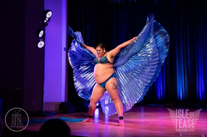 Madeline Terbasket performs at the Isle of Tease Burlesque Festival.