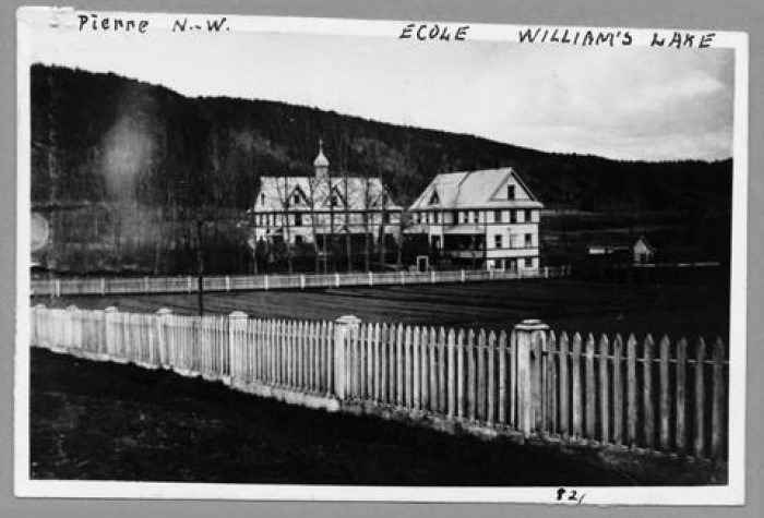 A historic image of the St. Joseph's Indian Residential School near Williams Lake.