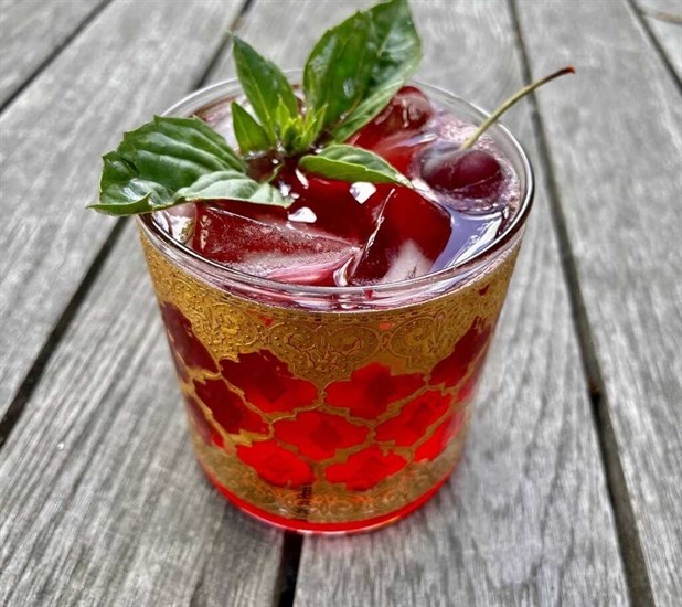 Cherry G & T is a great seasonal cocktail. Strawberries would also be delicious and you can also try different herbs like thyme or rosemary.