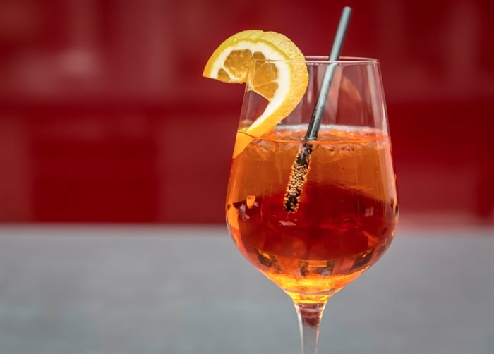The gorgeous colour of the Aperol is part of the appeal.