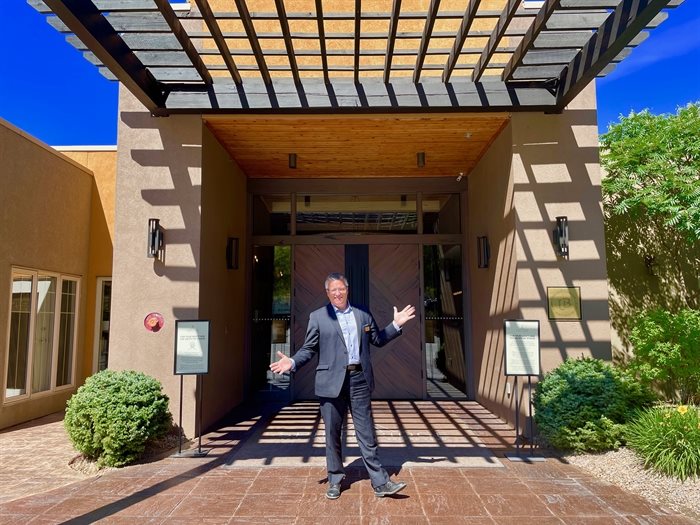 General Manager Daniel Bibby welcomes you to Spirit Ridge through the beautiful new lobby doors.