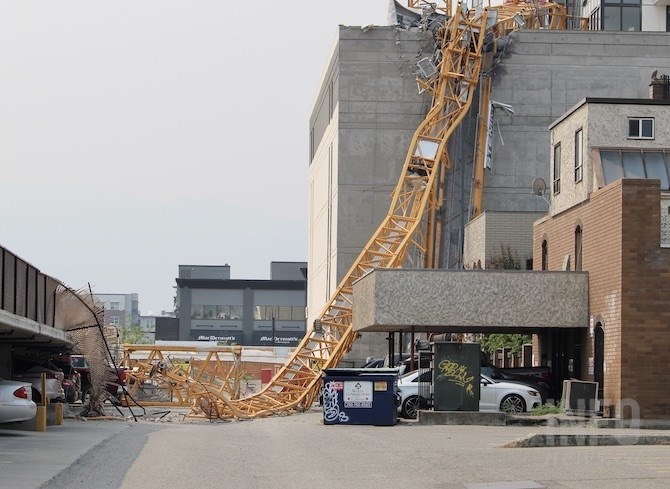 This is the crane the day after it collapsed.