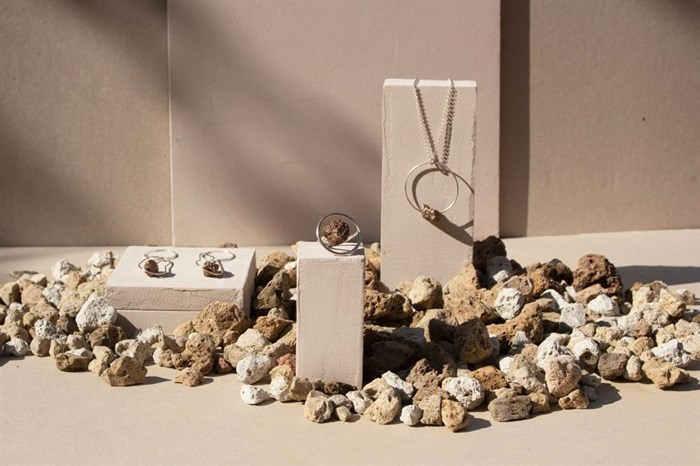 In this image provided by Vikur/Agusta Arnardottir, Vikur Studio, founded by artist Agusta Arnarsdottir, offers modern jewelry crafted from pumice found on lava fields around Iceland.