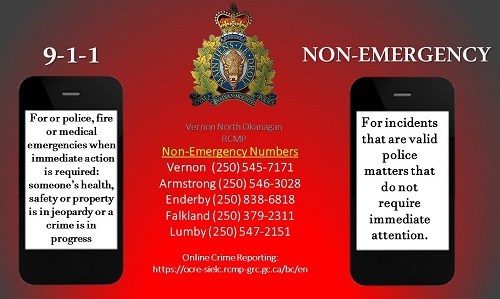 Vernon RCMP are reminding the public to make the right call.