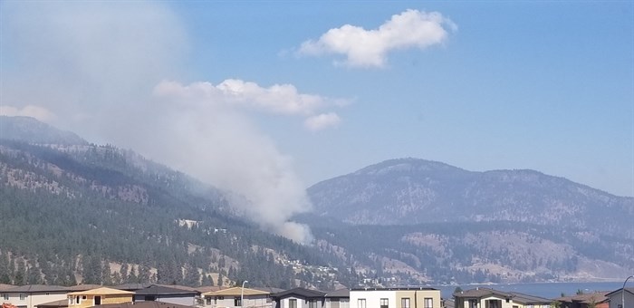 A new wildfire along Westside Road near Bear Creek Provincial Park, Aug. 24, 2021.