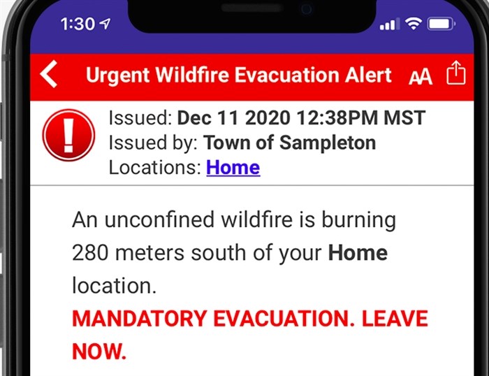 This is a sample emergency alert notice.