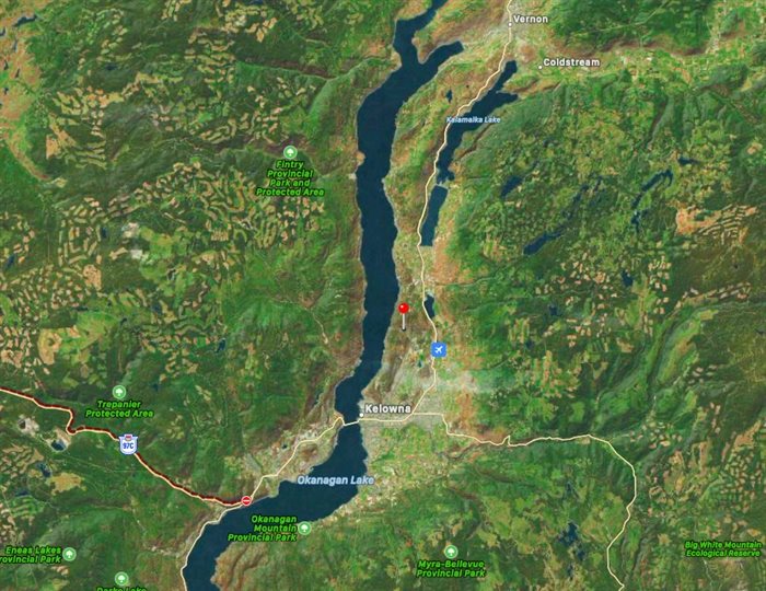 This shows where McKinley reservoir is in relation to the rest of the Central Okanagan and Vernon.