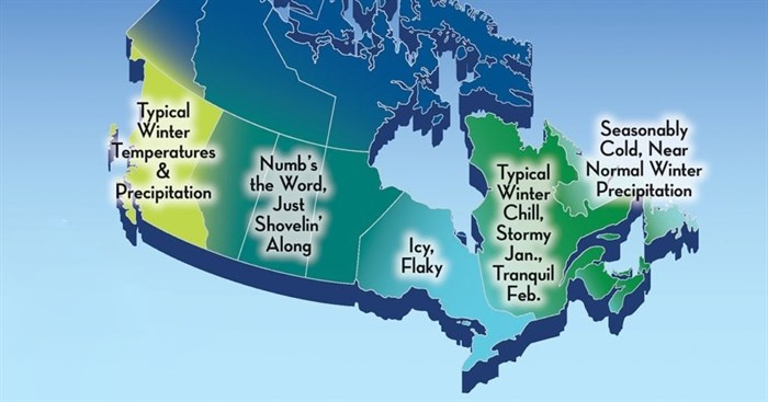 A cheeky map of what Canadians can expect this winter.
