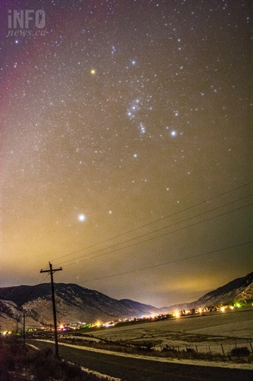 Stars were shining through on a clear night in Keremeos.