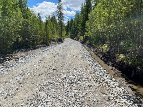 The Kettle Valley Rail Trail in June, 2021 following the completion of Phase 1 of the upgrades. 