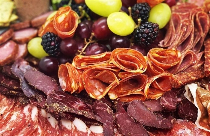 A charcuterie plate created by Chop N Block butchery and deli in Kamloops.