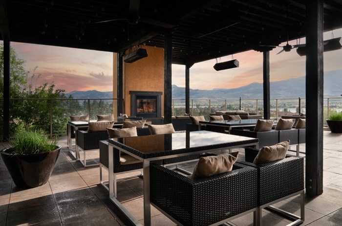 Pictured is the patio at the Bear, The Fish, The Root & The Berry in Osoyoos, which was among the nine Okanagan restaurants featured in the 100 Best Restaurants for Outdoor Dining in Canada for 2021 by OpenTable.