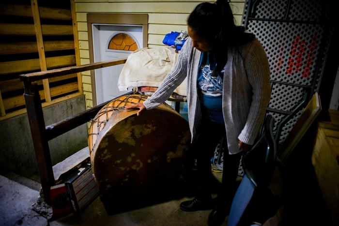 Miranda Dick says her family’s Sundance drum will be going into the new ceremony house along with other xaxa (very sacred) family items.