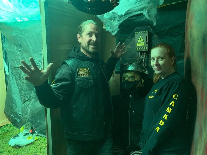 Jason Dekoning and Melissa Sinclair are helping out with a haunted house fundraiser for the Urban Bulldogs Against Kids Abuse’s Kelowna chapter.