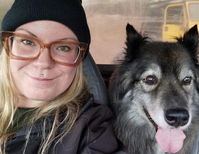 Missing Kamloops woman Shannon White with her dog.