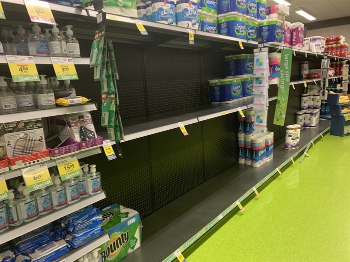 The toilet paper section at a Save On Foods in Kamloops, Tuesday, Nov. 16, 2021.