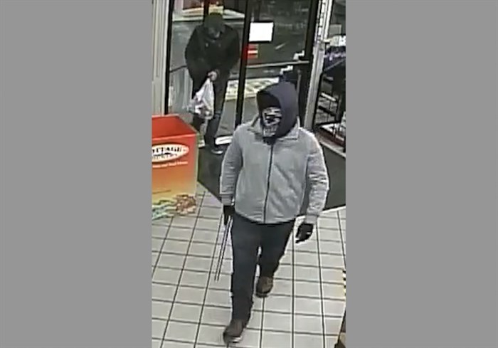 Two suspects robbed a gas station in Kelowna. 