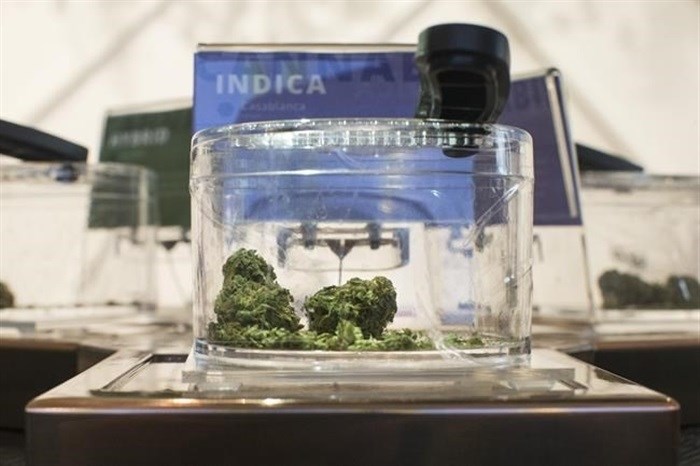 Cannabis is shown in a display jar at a licensed Toronto retail store on Monday, April 1, 2019. More than three years after the legalization of cannabis, municipal bans on pot retailers have left many communities across Canada without a brick and mortar source, while other areas are overcrowded with cannabis stores.