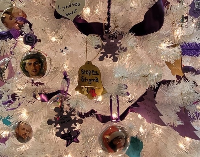 Christmas Silent Night Memorial Tree at North Kamloops Library.