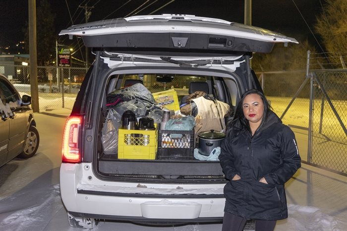 Shayla Doble regularly drives her SUV around Penticton to offer food and clothing to the less fortunate.