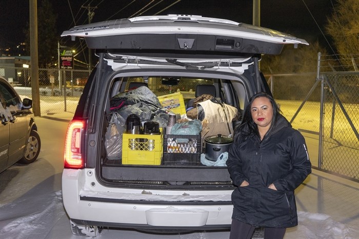 Shayla Doble, co-ordinator for Keep the Cold Off Penticton, takes her well-stocked SUV around the city to offer food and clothing to the less fortunate.