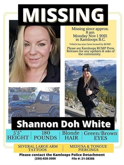 A poster of missing Shannon White.