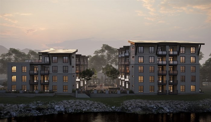 An artist's rendering of the proposed Thompson Landing development on the North Shore in Kamloops.