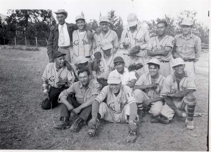 Baseball Players from the Six Mile Baseball team on the Okanagan Indian Band.
