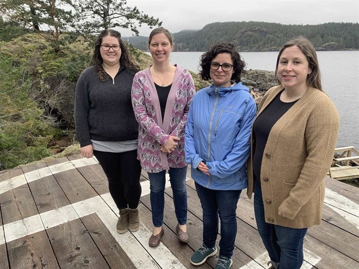 Members of the Marna Lab research team, Kate Rolheiser, Megan Foss, Iria Giménez and Brenna Collicutt, are unravelling the mysteries of ocean acidification on B.C.'s coast.