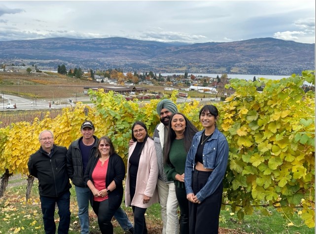 The Slamka family with the new winery owners.