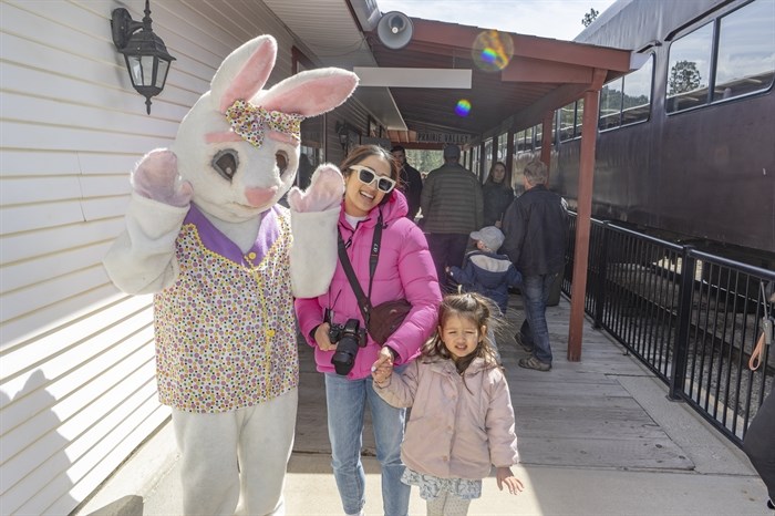 Chin Curley and her 3-year-old daughter Amelia Curley got to meet the Easter Bunny at the Kettle Valley Steam Railway in Summerland.
