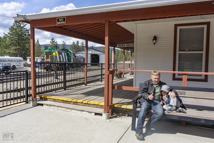 Brian Harris and his grandson Rowan were at the Kettle Valley Stream Train today for the Easter Eggspress.