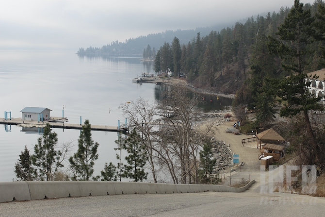 The Tiki Bar is one of the few bars on the lakeshore of Okanagan Lake.