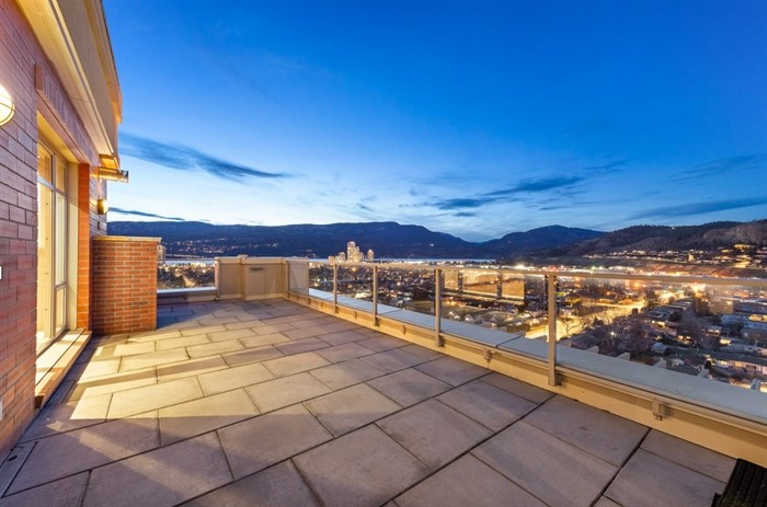 This is the view from the 17th floor penthouse at the Centuria in Kelowna.