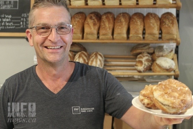 350 Bakehouse owner Ed Wouda with the day's last remaining cronuts.