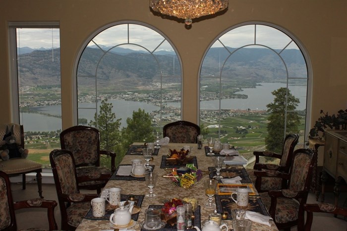 The view from the dinner table at the Observatory B&B in Osoyoos.