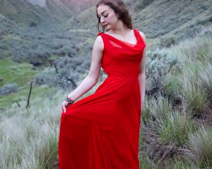 Karylanne Bennett modelling for Red Dress Day in Kamloops, May 5.