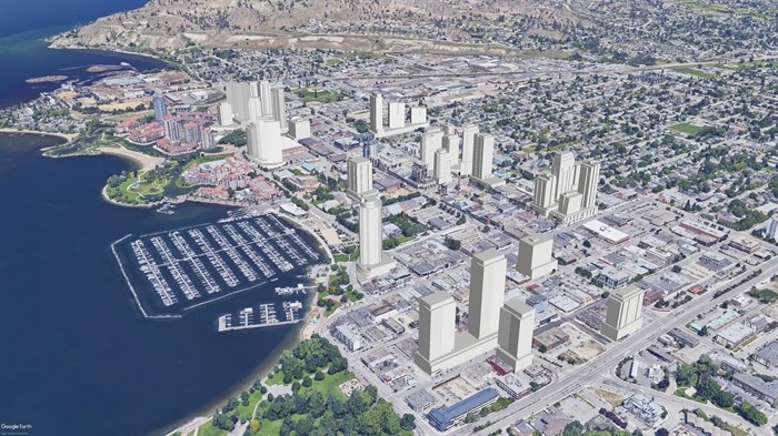 This shows the high-rises that could be built in downtown Kelowna in the next few years.