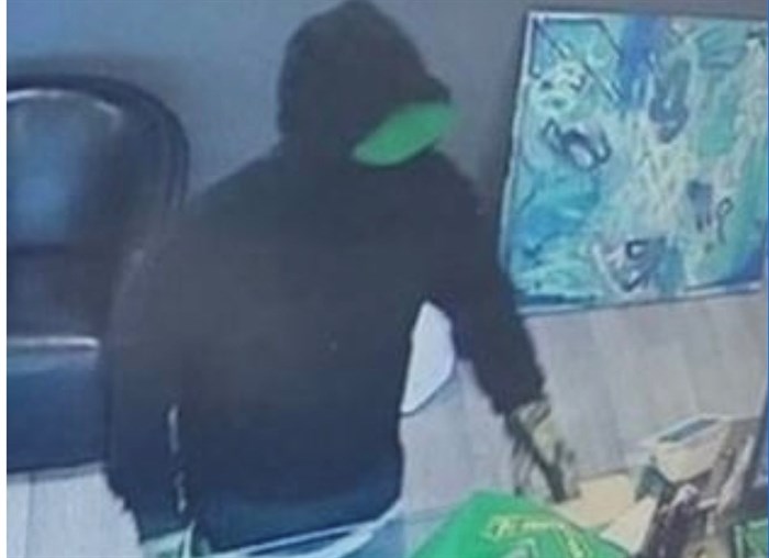 Image of the suspect of an armed robbery that took place in Kamloops on Sunday, May 29.