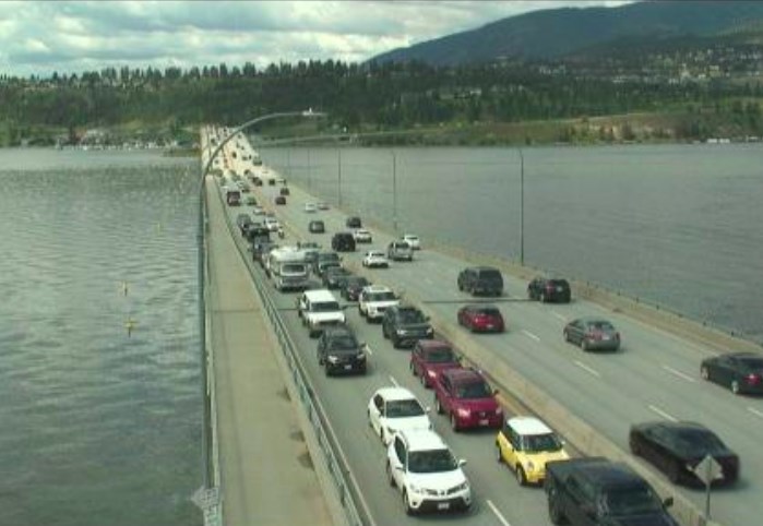The W.R. Bennett Bridge is nearing capacity much faster than transportation planners expected. This is how busy it was at 11:30 a.m. on June 20, 2022.