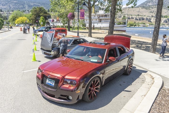 Some of the cars showcased at the 2022 Peach City Beach Cruise in Penticton.