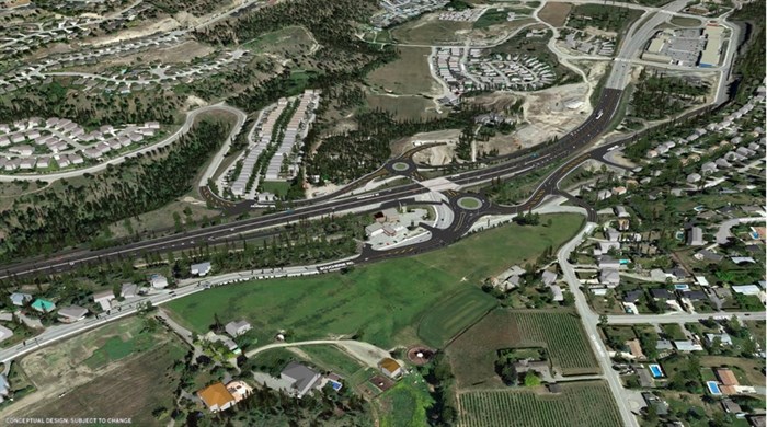 This is a rendering of a possible interchange at Boucherie Road/Highway 97 in West Kelowna.