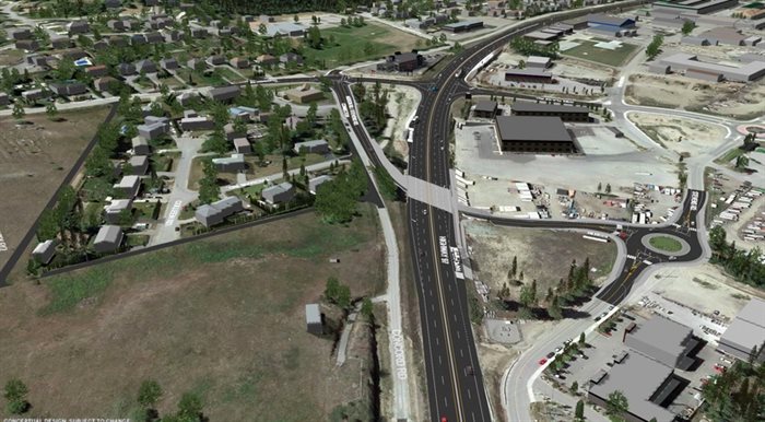 This rendering is of a possible overpass at Westlake Road and Highway 97 in West Kelowna.
